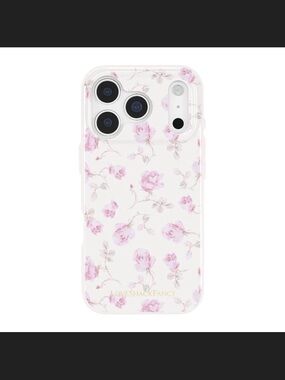 LoveShackFancy Clear Floral Case with Pale Pink Roses
